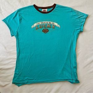 harley davidson blue graphic tshirt